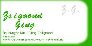 zsigmond ging business card